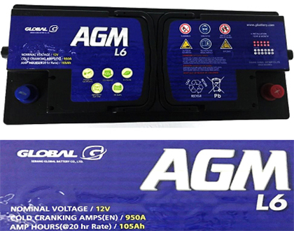AGM L6 (DIN110) GLOBAL AGM BATTERY