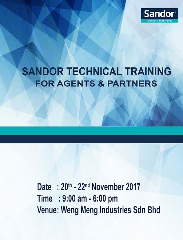 Sandor Technical Training  <br><span>20th - 22nd Nov 2017</span>