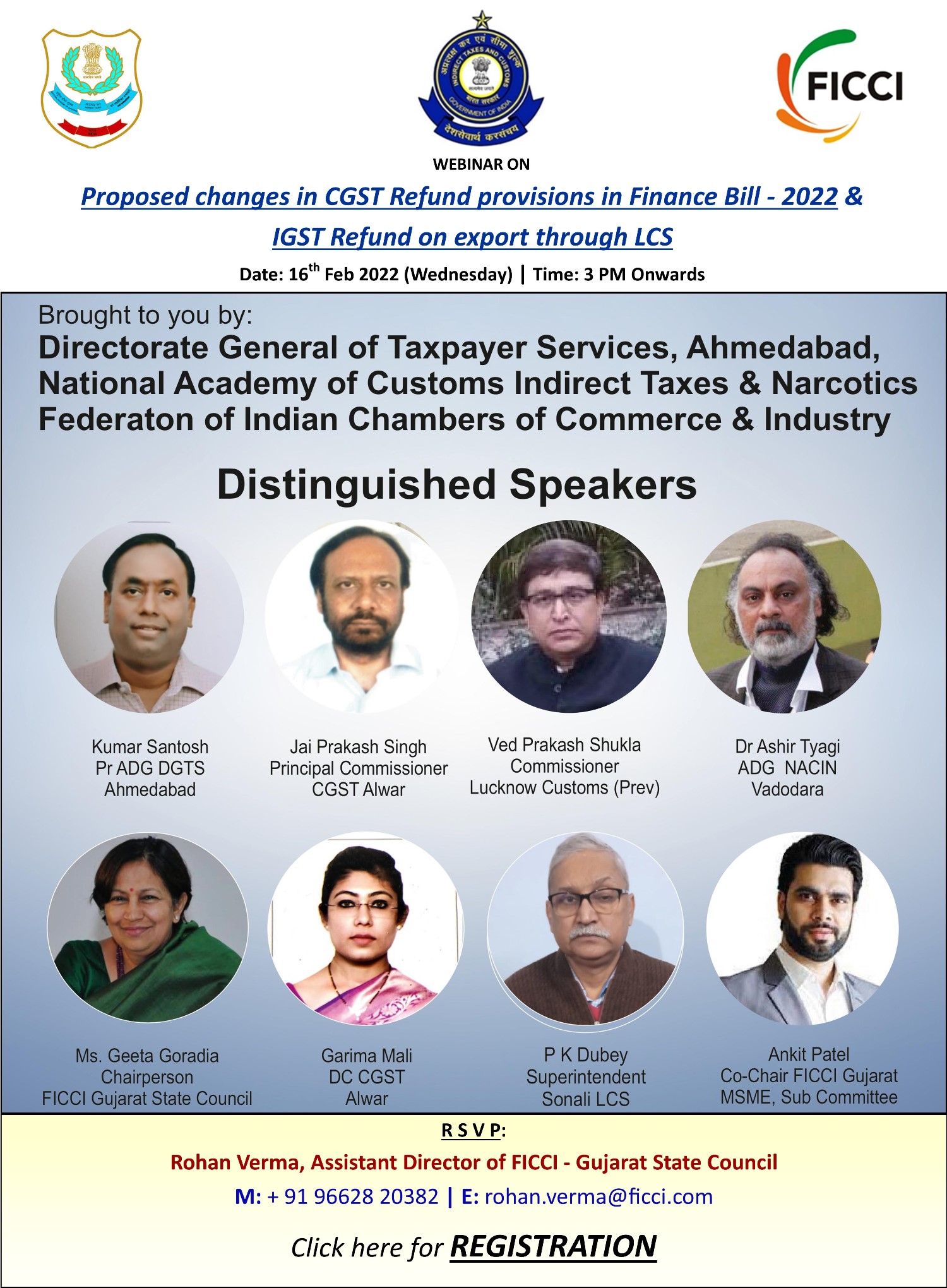 Webinar on Proposed Changes in CGST Refund Provisions in Finance Bill - 2022 & IGST Refund on Export through LCS  