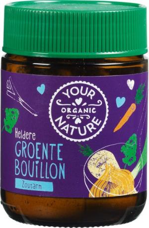Heldere groentebouillonpoeder zoutarm
