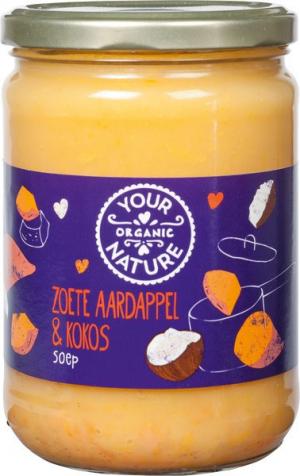 Zoete aardappel & kokos soep