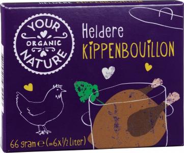 Heldere kippenbouillonblokjes zonder gist