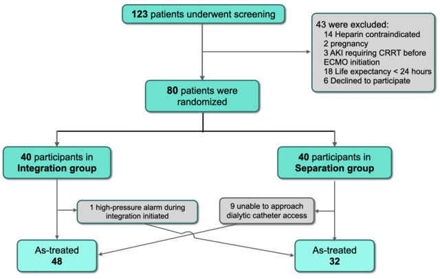 Figure 2: The number of participants who meet the eligibility criteria, are excluded after screening, and are randomized into the study groups.