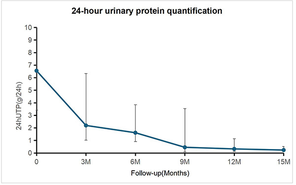 Fig.1 Changes in 24hUTP During the 15-Month Follow-up. 24hUTP,24-hour urinary protein quantification.