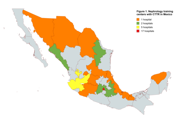 Nephrology training centers with CRRT in Mexico