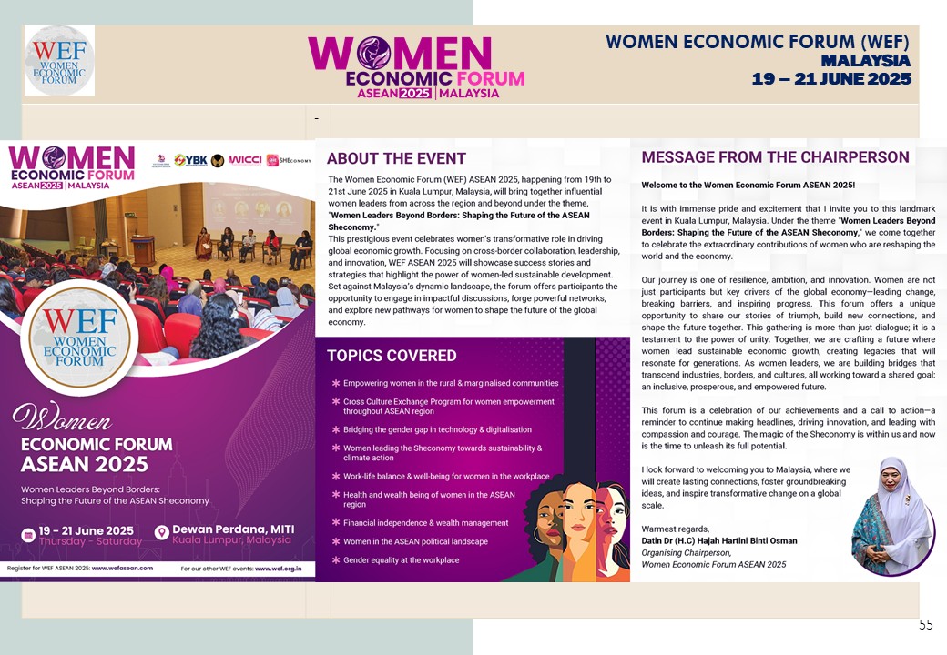 WOMEN ECONOMIC FORUM (WEF) MALAYSIA 19 – 21 JUNE 2025