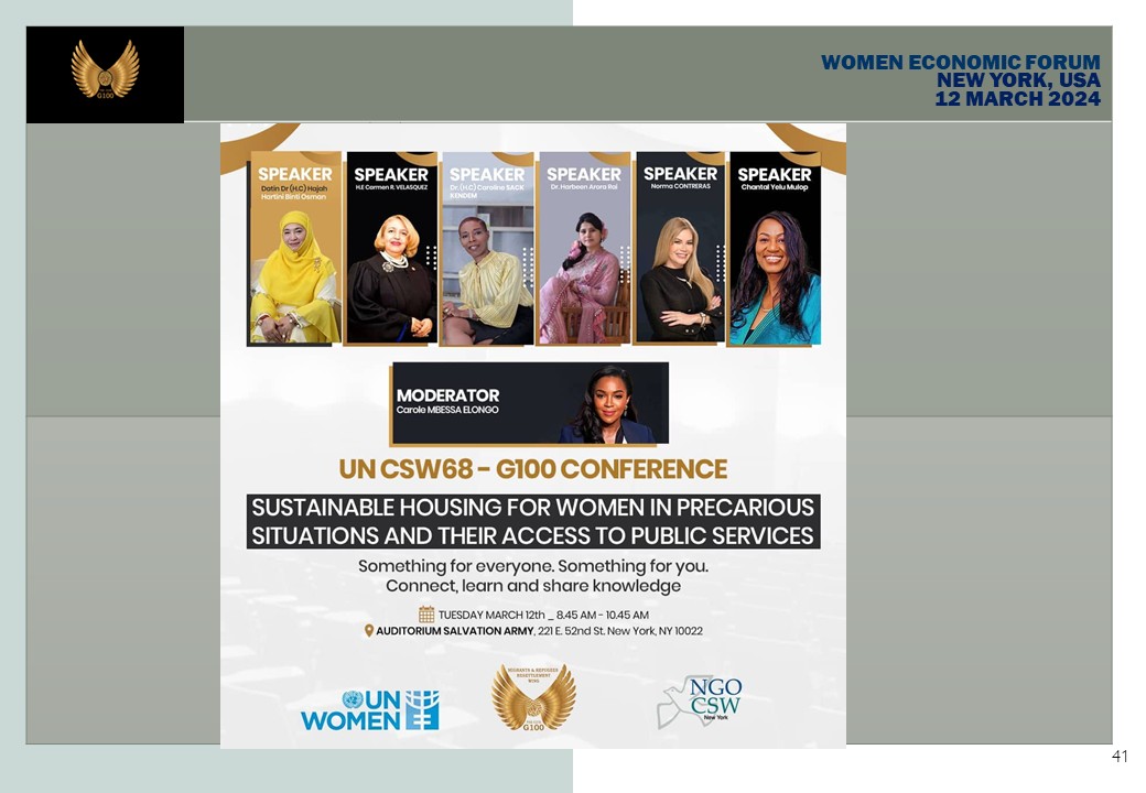 WOMEN ECONOMIC FORUM NEW YORK, USA 12 MARCH 2024