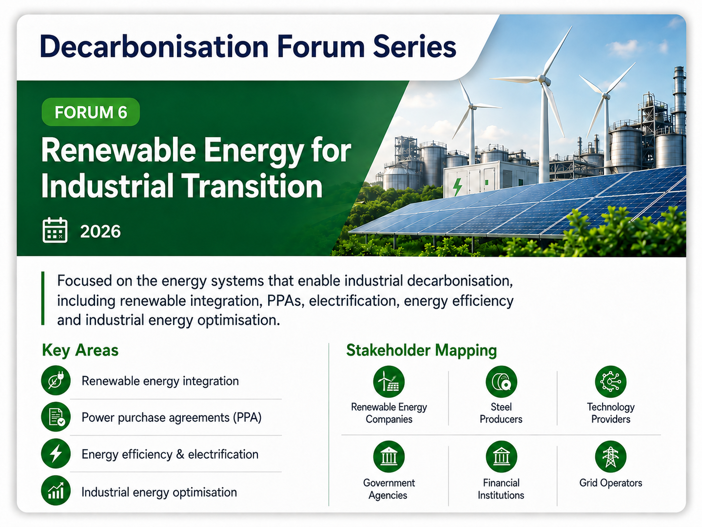 Forum 6 Renewable Energy for Industrial Transition