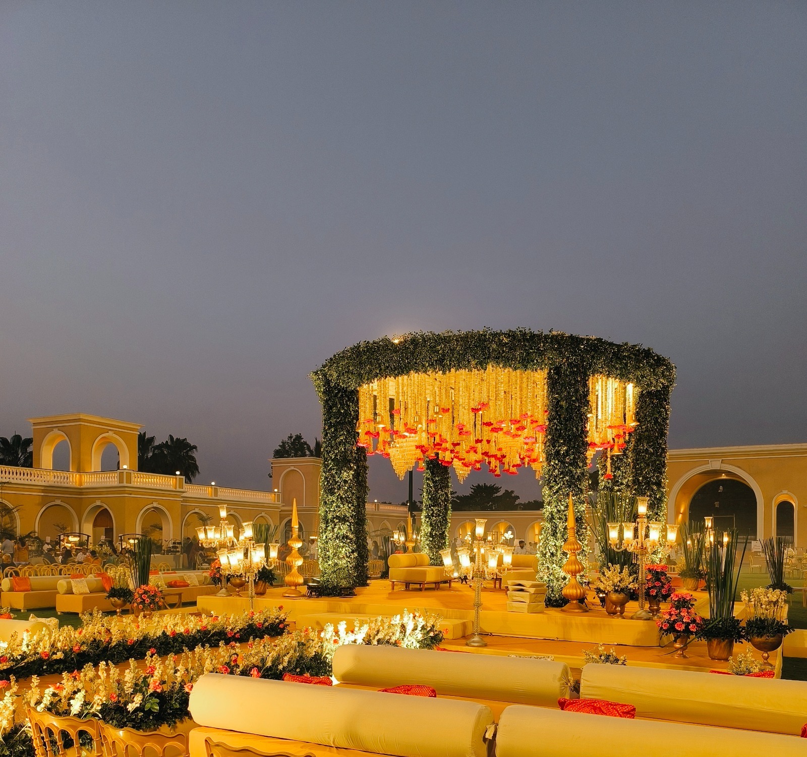 A decorated celebration setting at Imperial Lawns