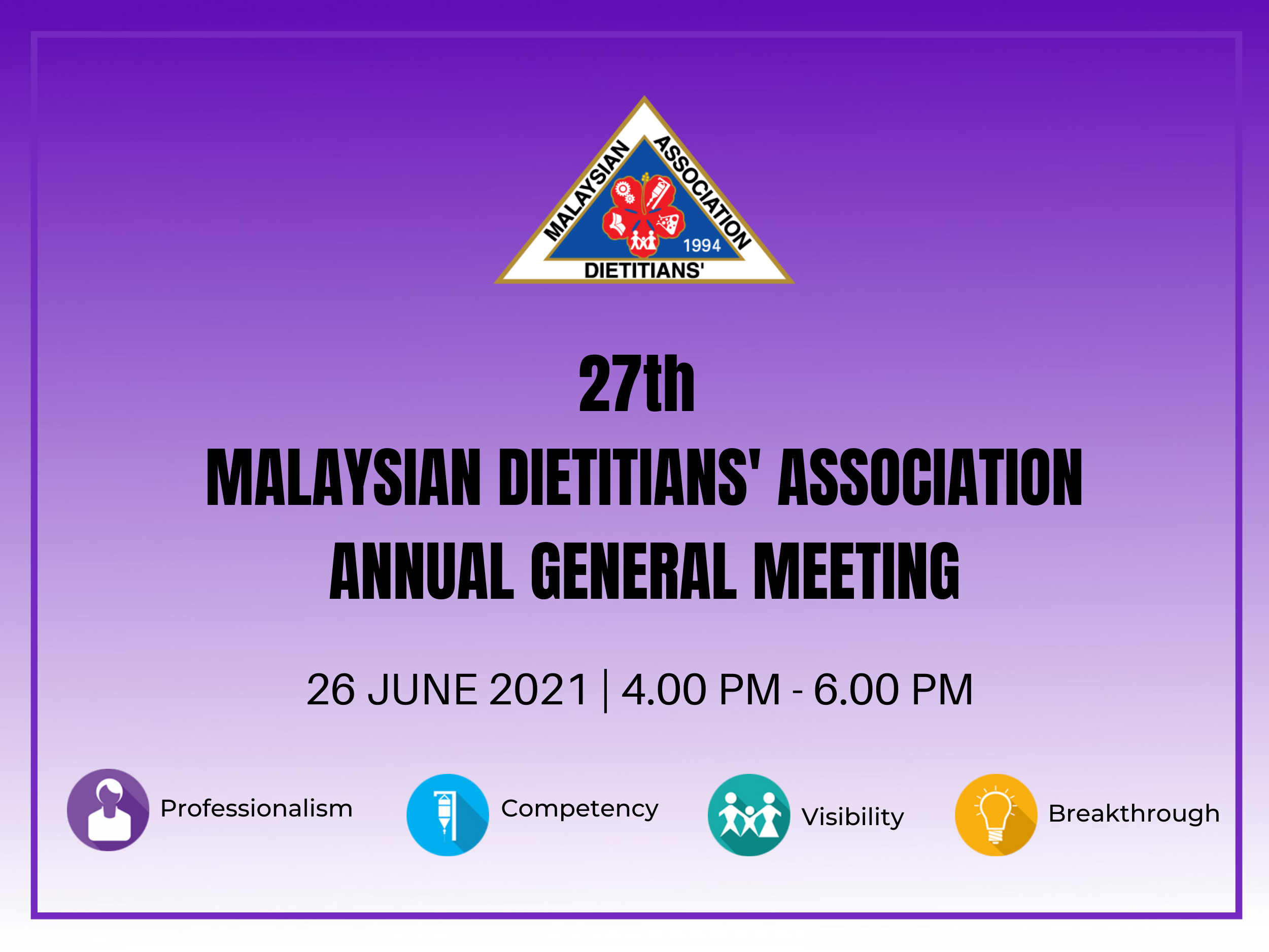 27th Annual General Meeting of the  Malaysian Dietitians Associations