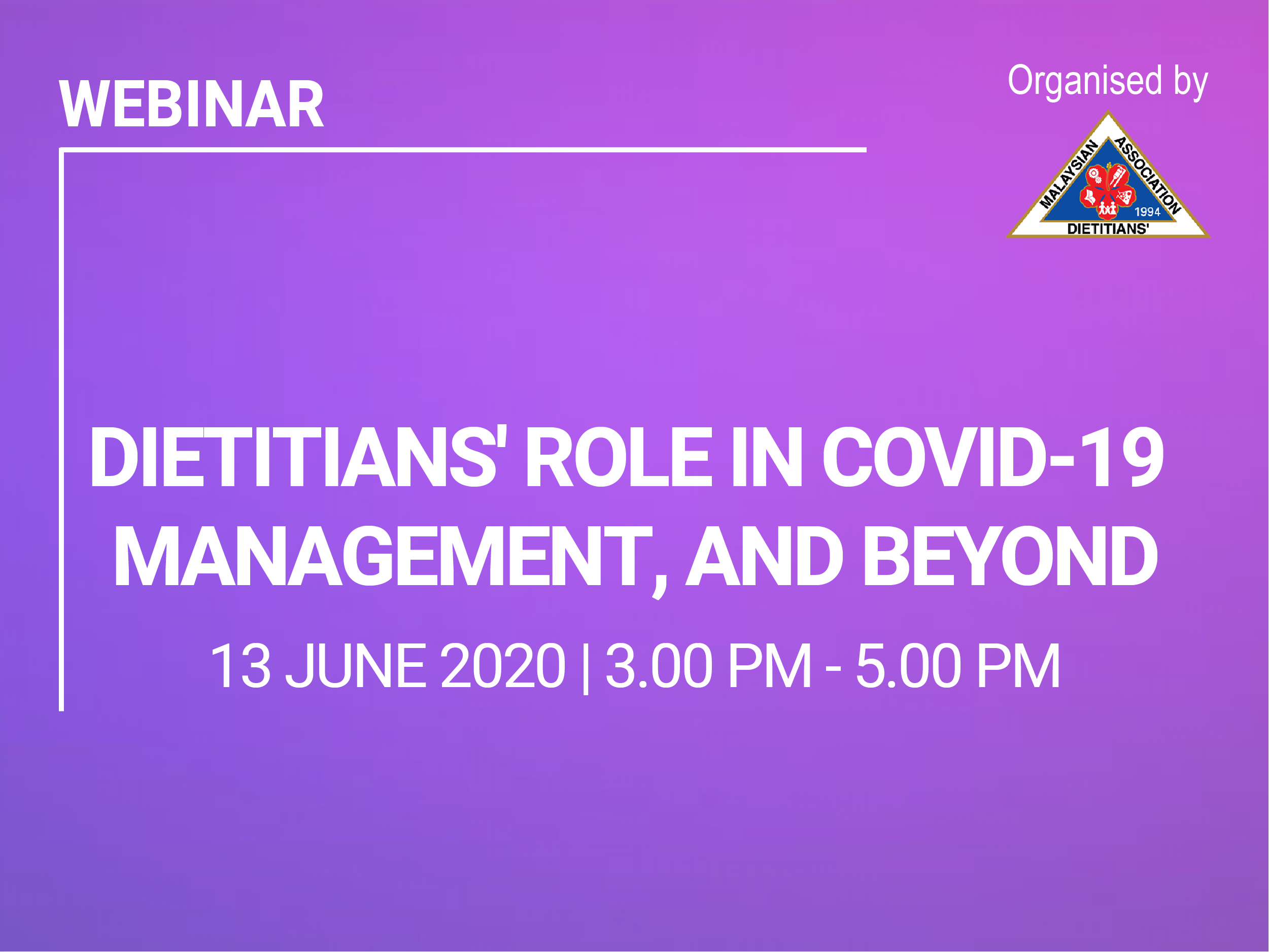 Dietitians' Role in COVID-19 Management, and Beyond