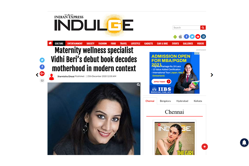 Decoding Motherhood Featured on Indian Express Indulge