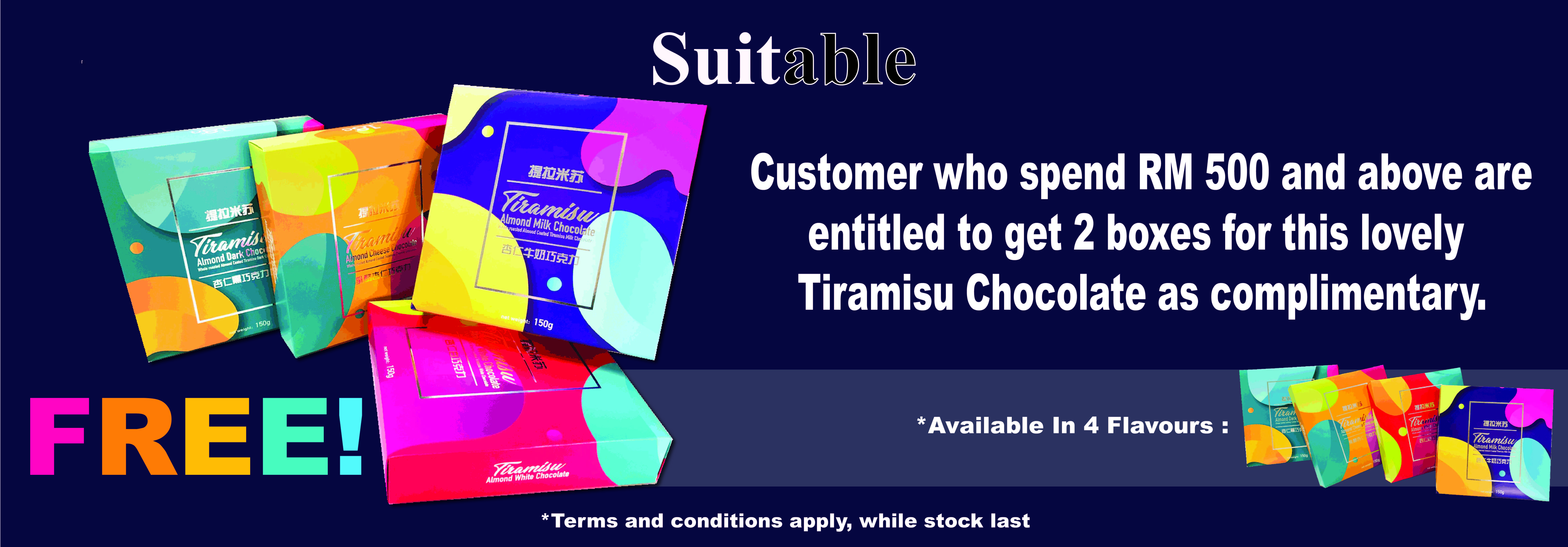 Suitable Member Free Gift Tiramisu Chocolate