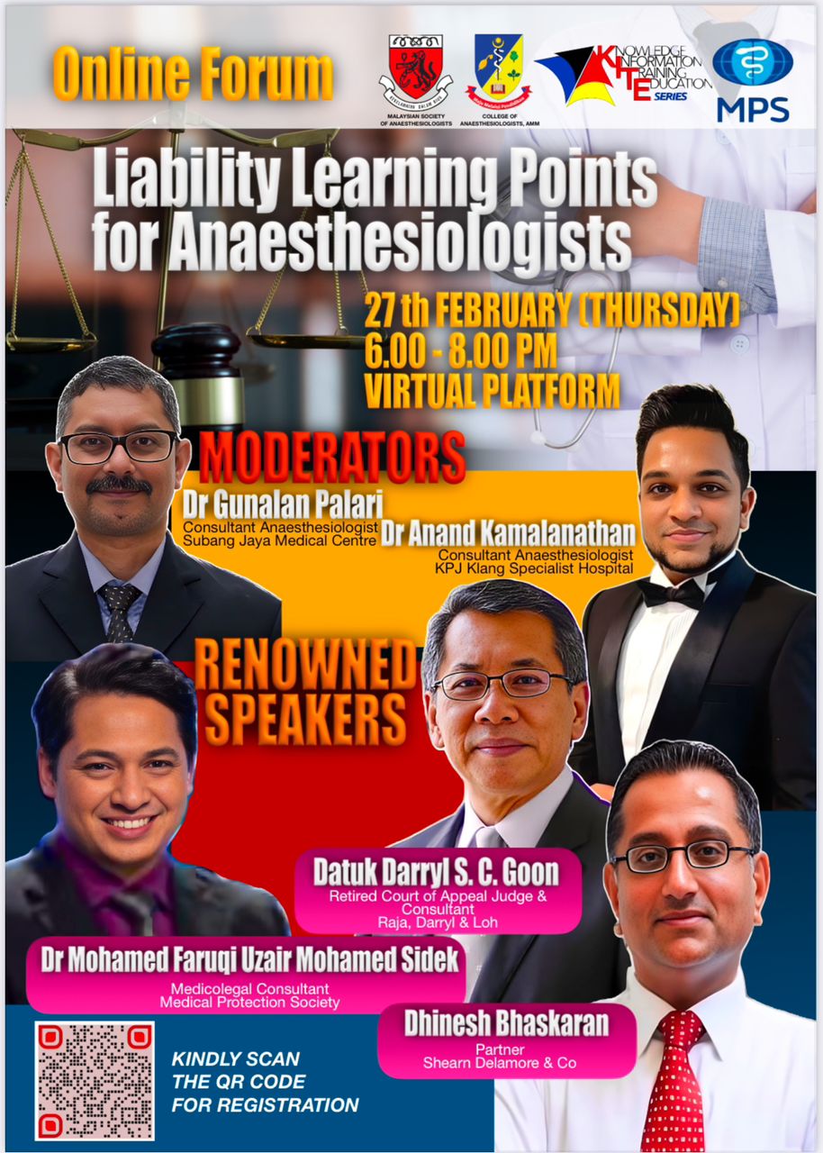 Online Forum - Liability Learning Points for Anaesthesiologists
