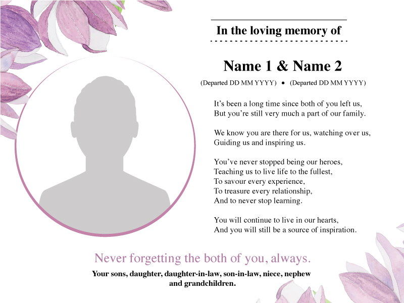 Free Memoriam Message Samples - Best Advertising Agency In ...