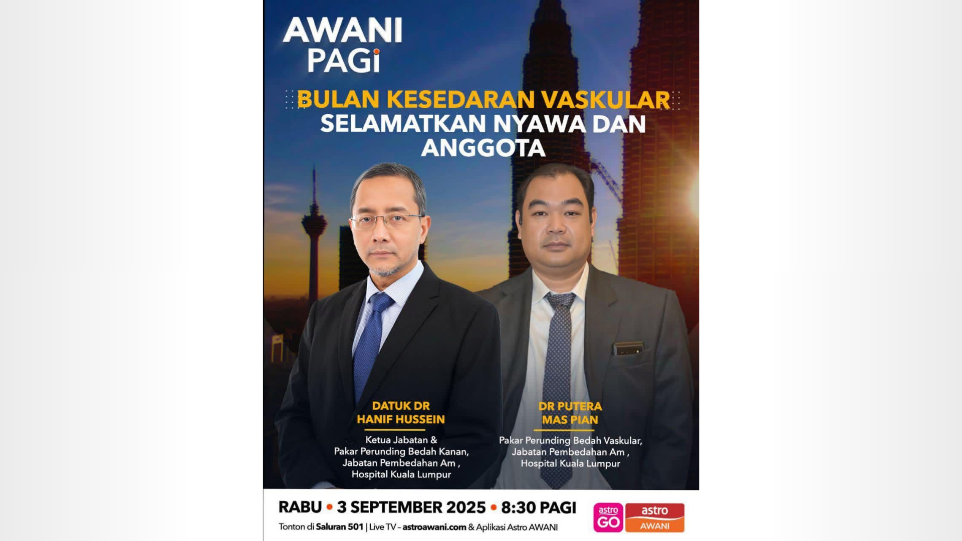 Awani Pagi : Bulan Kesedaran Vaskular, Selamatkan Nyawa dan Anggota
