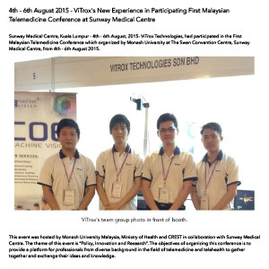 ViTrox's Participating First Malaysian Telemedicine Conference