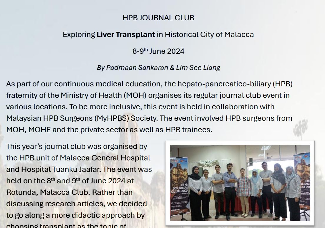 Exploring Liver Transplant in Historical City of Malacca