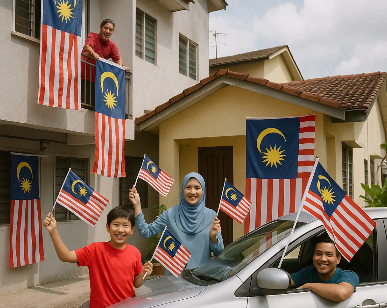 Hanging the Jalur Gemilang