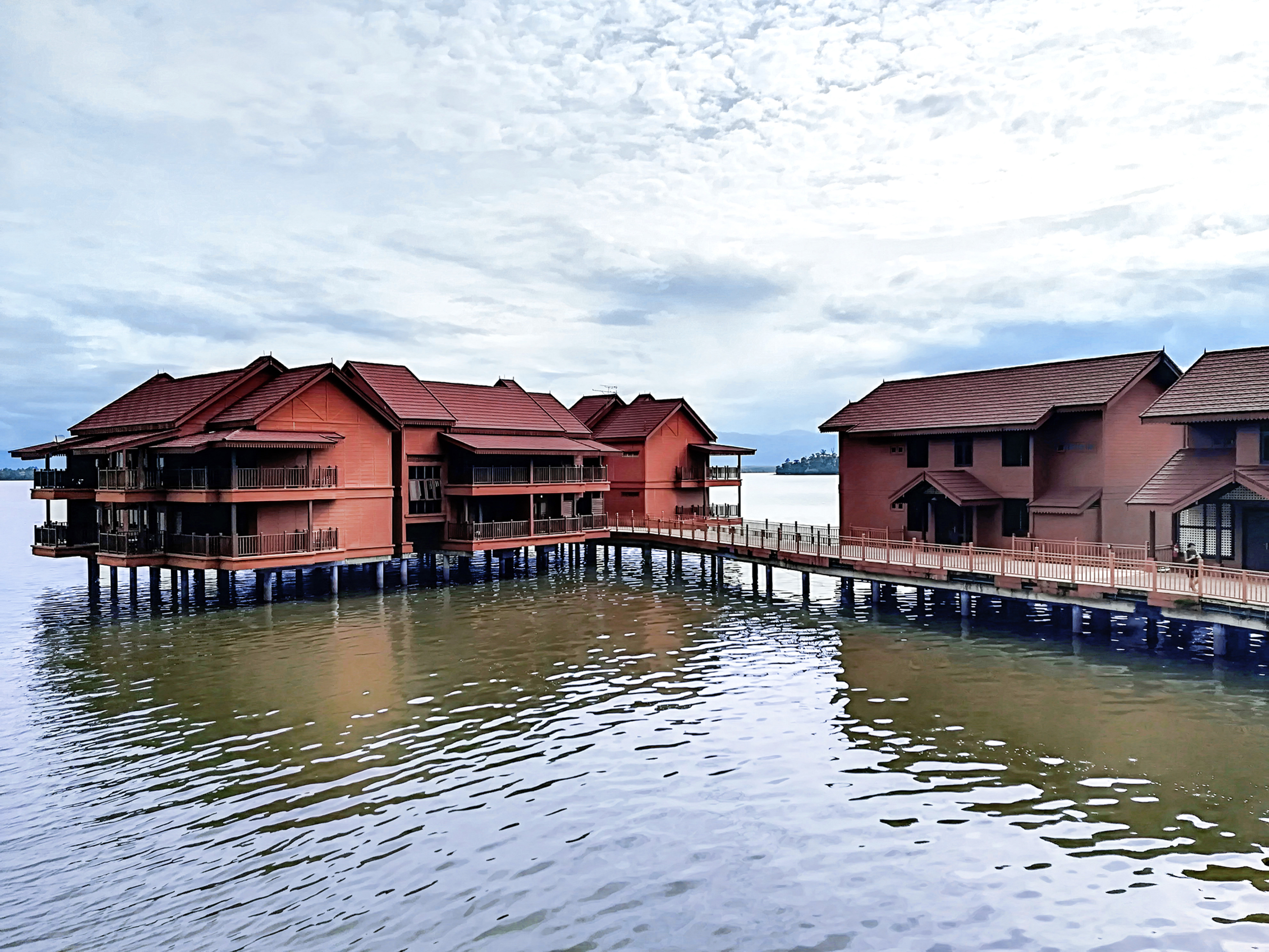 Chalet-style rooms overlooking Bukit Merah Lake in Perak, Malaysia