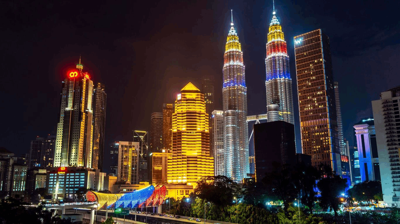 Hari Merdeka 2026-Kuala Lumpur cityscape decorated with Jalur Gemilang